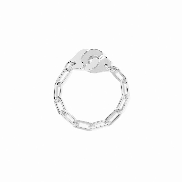 Bague chaine Menottes dinh van R7 Taille 53 54 or blanc